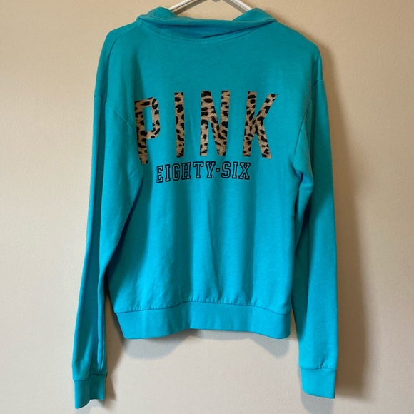 PINK Victoria Secret Blue Quarter Zip XSmall - Picture 8 of 8